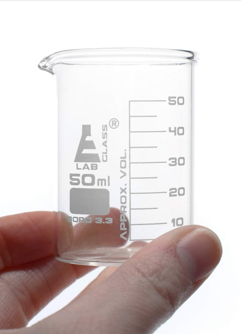 EISCO 4PK Lab Beaker Shot Glasses, 1.6oz / 50mL - Borosilicate Glass - Chemistry Shot Glasses, Chemistry Gifts Labs - Image 3